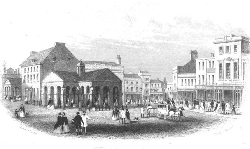 Hand drawn photo of Taunton in 1800s
