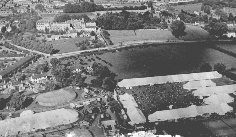Show layout in 1948 - tents shown on the now cricket ground and in the park.